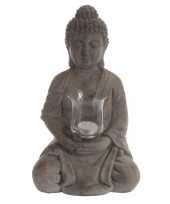 Boeddha met waxinelichthouder 36 cm